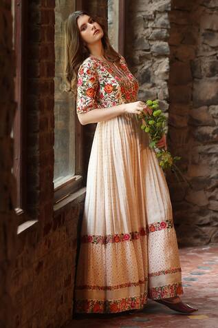 Pink Faux Blooming Gown With Dupatta With Attractive Embroidered Sequins  Work With Lace Border